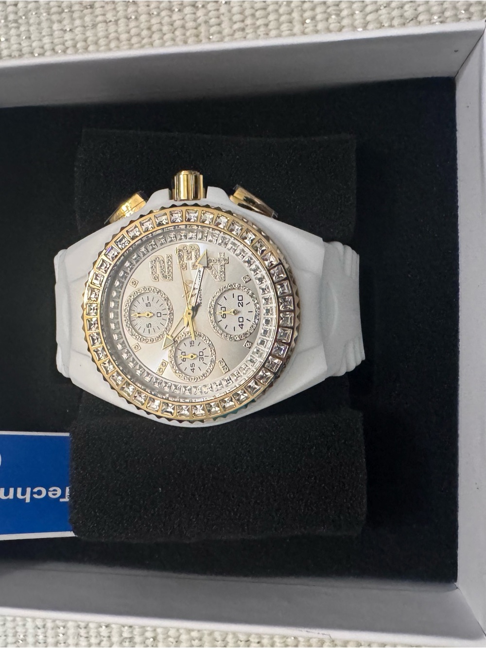 Invicta White and Gold Crystal Bezel Ladies Watch